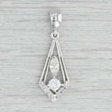 Light Gray Custom Made 0.39ctw Diamond Drop Pendant 14k White Gold