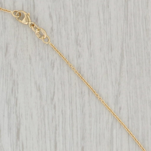 Gray New Round Cable Chain Necklace 14k Yellow Gold 18" 1.3mm