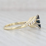 0.69ctw Marquise Sapphire Diamond Ring 14k Yellow Gold Bypass Size 5 Engagement