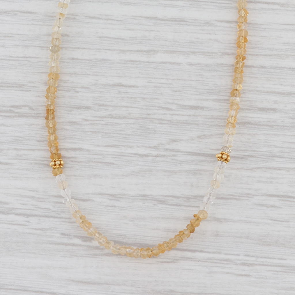 Light Gray New Nina Nguyen Harmony Citrine Bead Necklace Sterling Gold Vermeil Long Layer