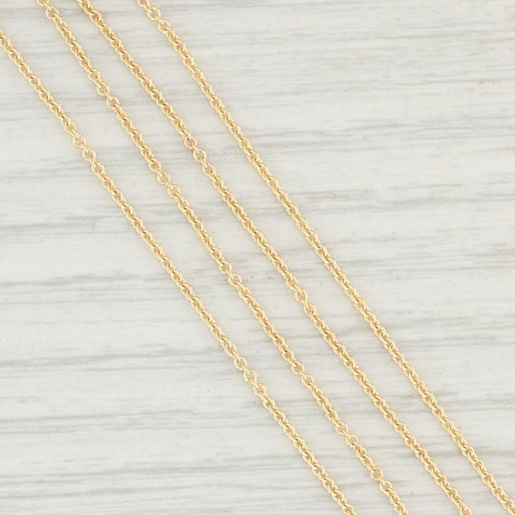 Light Gray New Round Cable Chain Necklace 14k Yellow Gold 18" 1.3mm