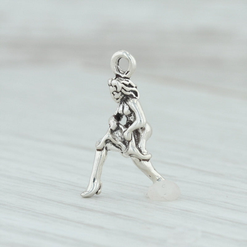 Light Gray 12 Days of Christmas Dancing Lady Charm Sterling Silver Figural Ladies Dancing