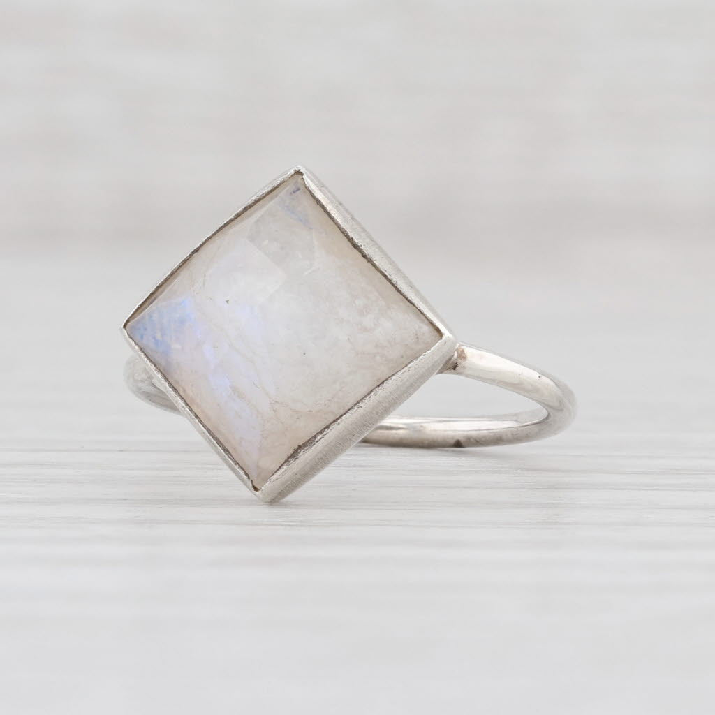 Light Gray New Nina Nguyen Spirit Moonstone Ring Sterling Silver Size 7 Solitaire