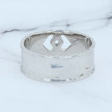 New Diamond Cutout Wide Ring Sterling Silver Size 6.75 Interlocking Band