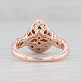 Neil Lane 1.96ctw Pear Morganite Diamond Halo Ring 14k Rose Gold Engagement