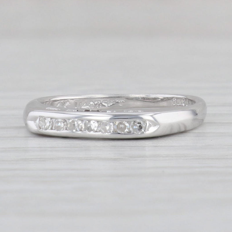 Vintage Diamond Ring Guard 14k White Gold Size 4 Stackable Wedding Band