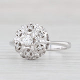 Vintage 0.20ctw Diamond Cluster Ring 14k White Gold Size 6.25 Engagement