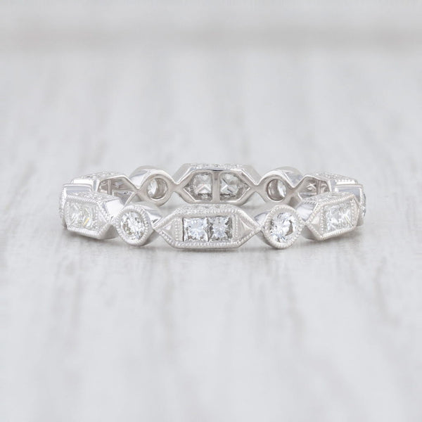 Light Gray New Beverley K Diamond Stacking Ring 18k Gold Size 6.5 Eternity Wedding Band