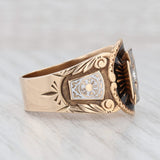 1800s Antique Diamond Masonic York Rite Ring 14k Gold Size 12 Royal Arch