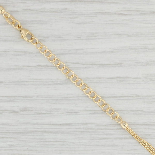 Light Gray New Diamond Cut Cable Chain 3-Strand Necklace 14k Yellow Gold Adjustable