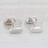 Engravable Oval Cufflinks 14k White Gold Folding Backs Suit Accessories