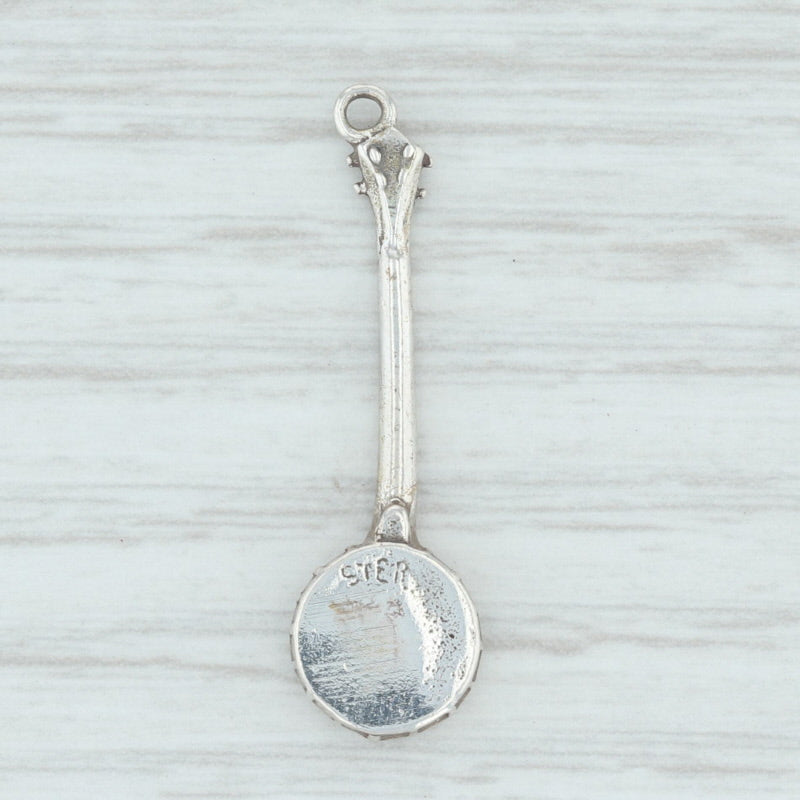 Banjo Charm Sterling Silver Blue Grass Music Our State North Carolina
