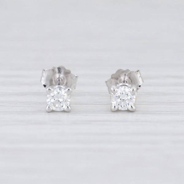 Light Gray New 0.26ctw Diamond Stud Earrings 14k White Gold Round Solitaire Studs VS2