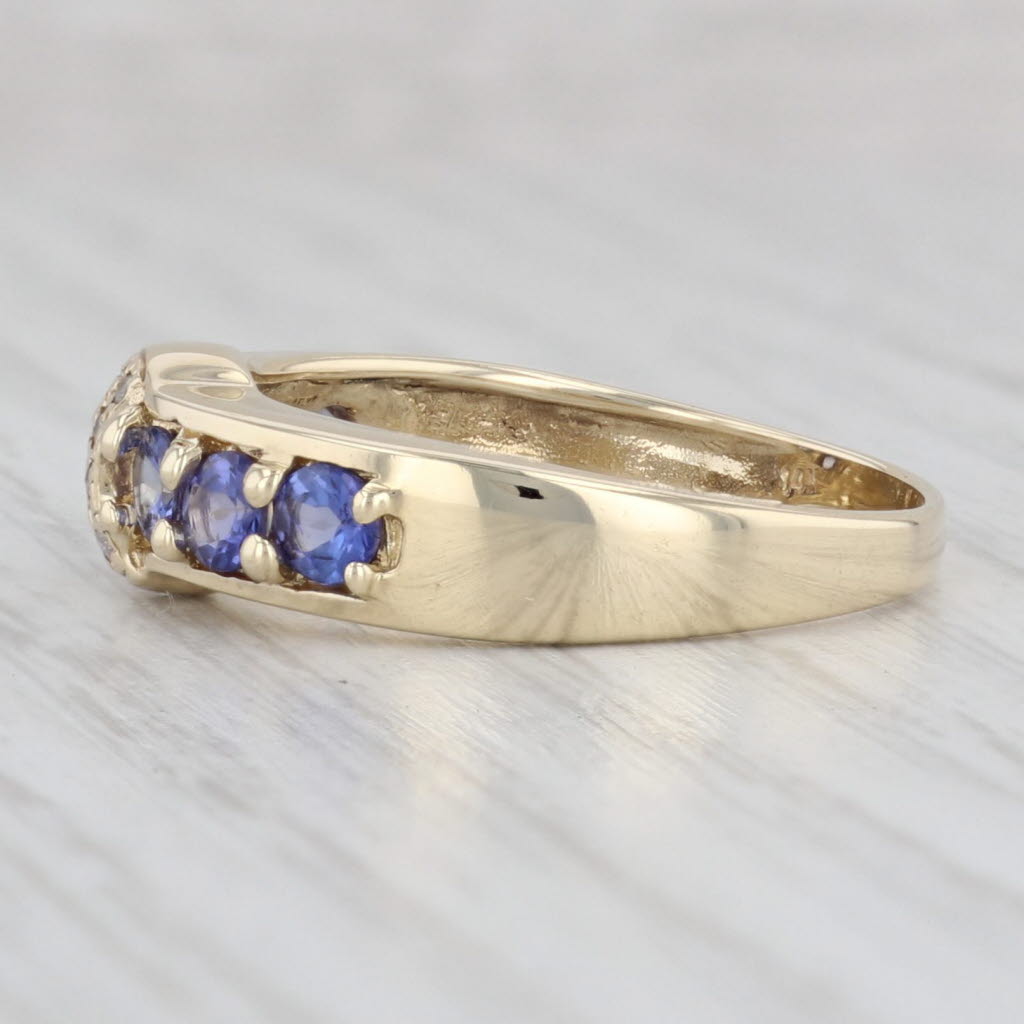 Light Gray 1.03ctw Tanzanite Diamond Ring 14k Yellow Gold Stackable Band Size 9.25