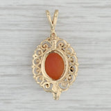 Vintage Carved Shell Cameo Pendant 14k Yellow Gold Figural Small Oval