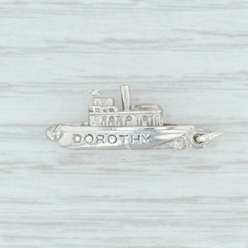 Light Gray Dorothy Ship Charm Sterling Silver 925 Souvenir Nautical Keepsake