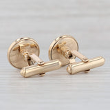 Round Mother of Pearl Cufflinks 14k Yellow Gold Suit Accessories