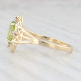 0.82ctw Peridot Diamond Ring 10k Yellow Gold Size 5.75 August Birthstone