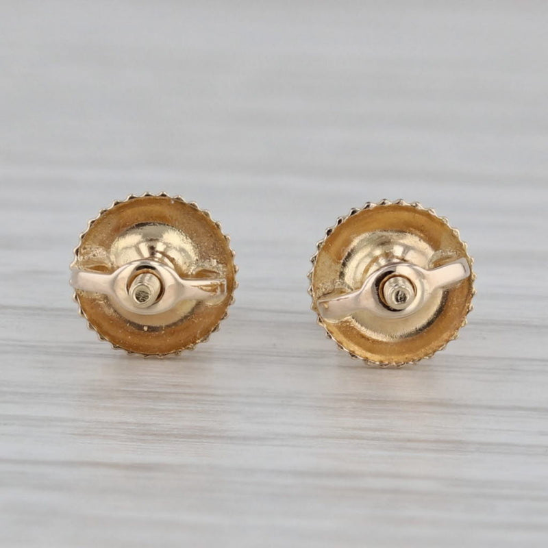 0.42ctw Diamond Stud Earrings 14k Gold Screw Back Pierced Round Solitaires