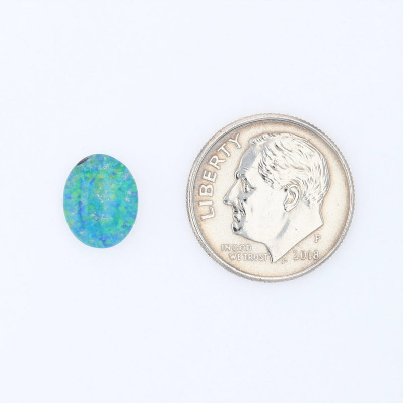 White Smoke 2.03ct Blue Synthetic Opal Loose Gemstone 10 x 8mm Oval Solitaire Jewelry Making