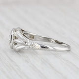 Art Deco 0.33ct Diamond Solitaire Engagement Ring 18k White Gold Size 7.25