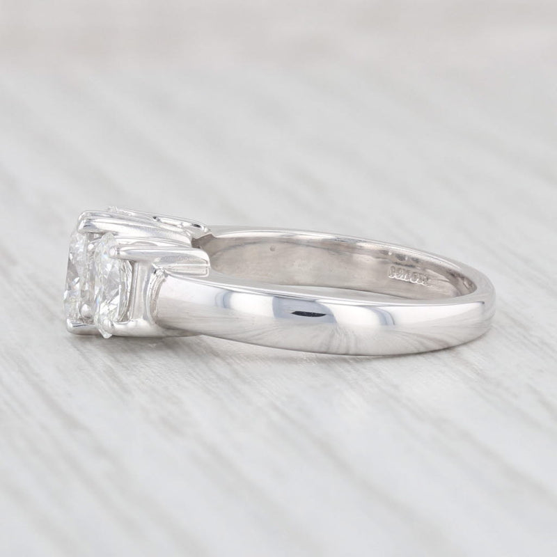 Light Gray 1.53ctw Oval Diamond 3-Stone Ring 14k White Gold Size 6 Engagement