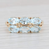 3.40ctw Blue Topaz Diamond Cluster Ring 10k Yellow Gold Size 9.5