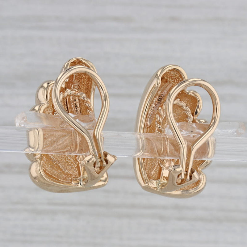 Dan Frere Wing Earrings 14k Yellow Gold Clip On Omega Backs
