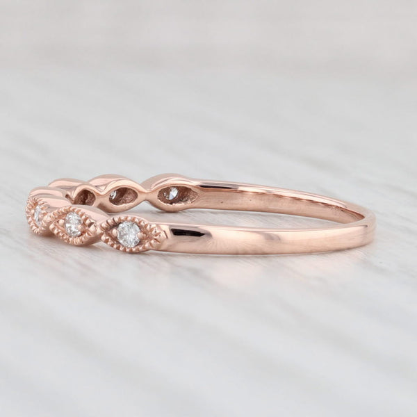 0.10ctw Diamond Stackable Ring 10k Rose Gold Size 7Wedding Band