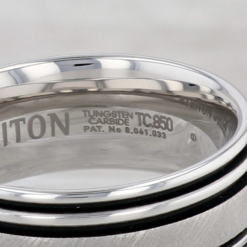 New Triton Brushed Ridged Tungsten Carbide Ring Men's Wedding Band Size 10