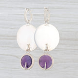 Light Gray New Nina Nguyen Hoop Charm Drops Earrings Sterling Silver Amethyst Statement