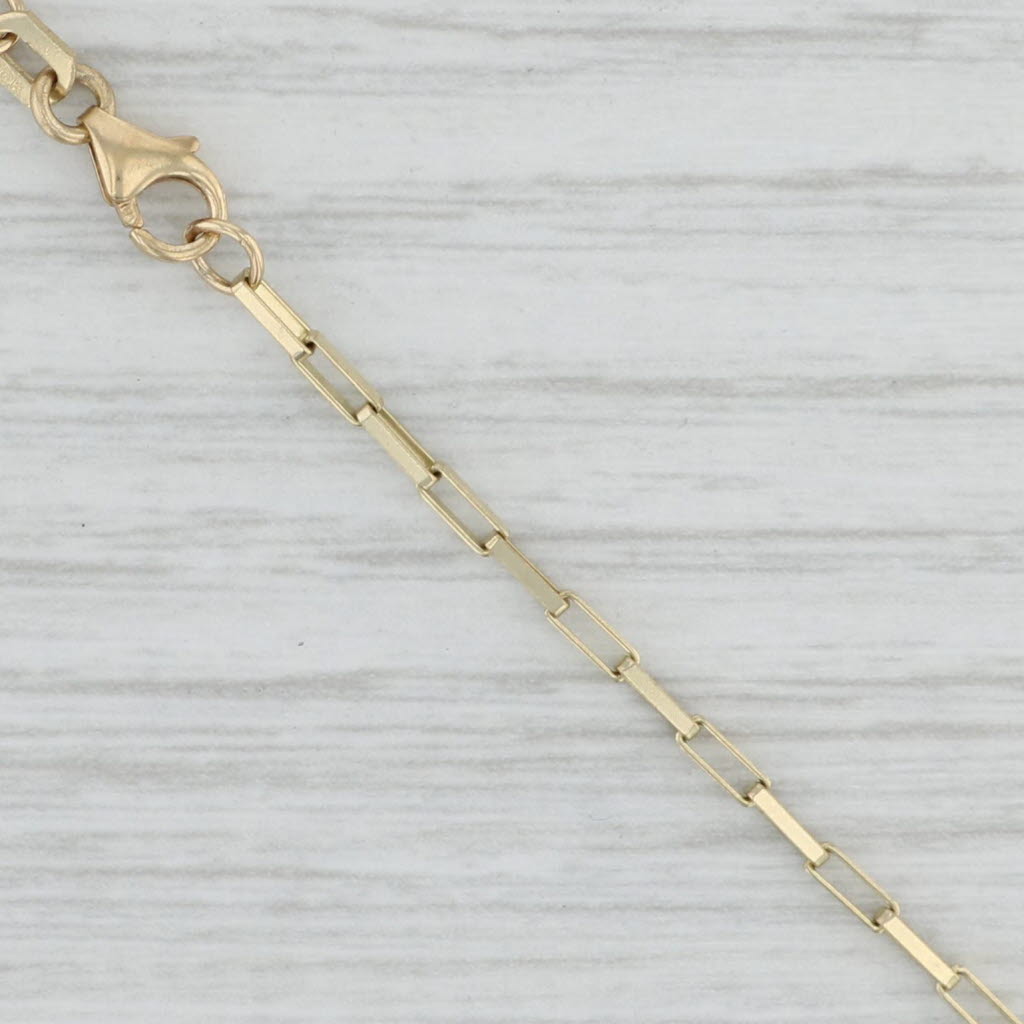 Light Gray New 23.5" 1.5mm Elongated Box Chain 10k Yellow Gold Lobster Clasp