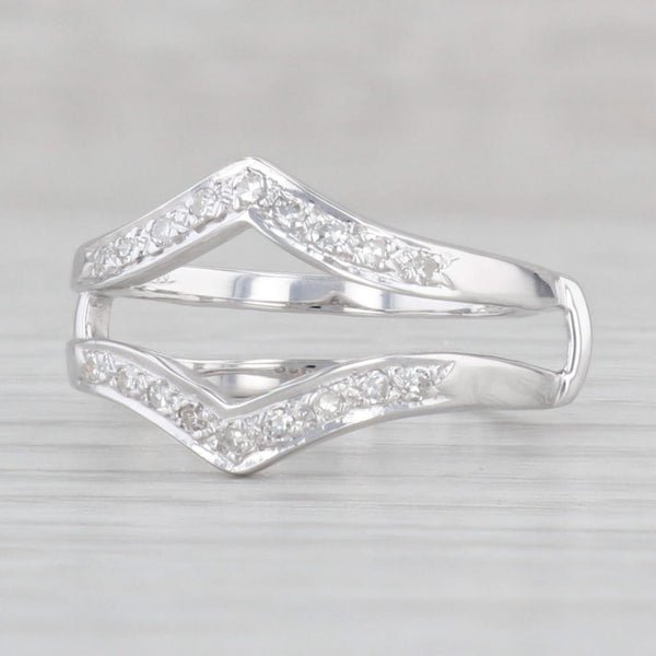 Light Gray 0.15ctw Diamond Ring Jacket Guard 14k White Gold Size 6.5-6.75 Wedding