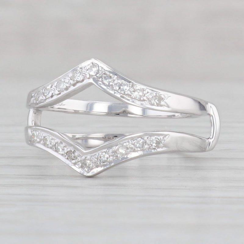 0.15ctw Diamond Ring Jacket Guard 14k White Gold Size 6.5-6.75 Wedding