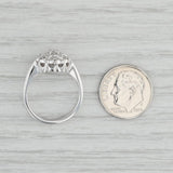 Vintage 0.20ctw Diamond Cluster Ring 14k White Gold Size 6.25 Engagement