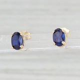 1.16ctw Lab Created Blue Sapphire Stud Earrings 14k Gold September Birthstone