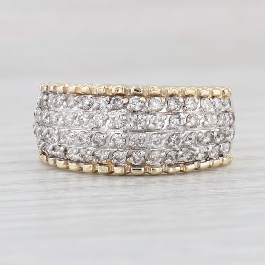 Light Gray 0.90ctw Diamond Ring 14k Yellow Gold Size 8.5 Stackable