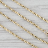 9" Rope Chain Ankle Bracelet 14k Yellow Gold 1.3mm Anklet