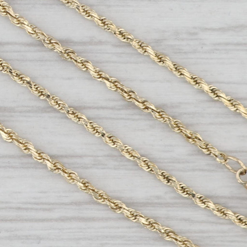9" Rope Chain Ankle Bracelet 14k Yellow Gold 1.3mm Anklet