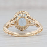 2.70ct Oval Blue Lab Created Spinal Solitaire Ring 14k Yellow Gold Size 6