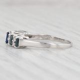 Light Gray 0.46ctw Blue Sapphire White Diamond Ring Platinum Size 5.75 Wedding Stackable