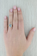 2.70ct Oval Blue Lab Created Spinal Solitaire Ring 14k Yellow Gold Size 6