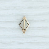 Lavender Sigma Alpha Epsilon Badge 18k White Gold Pearl Black Enamel SAE Fraternity Pin