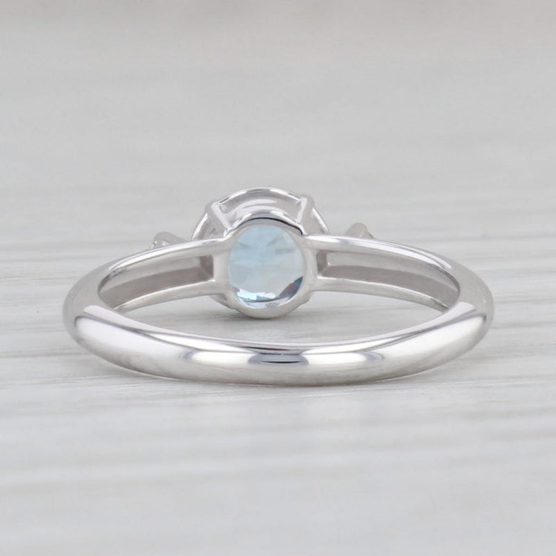 Light Gray 0.63ctw Round Blue Topaz Diamond Ring 14k White Gold Size 3.5 Engagement