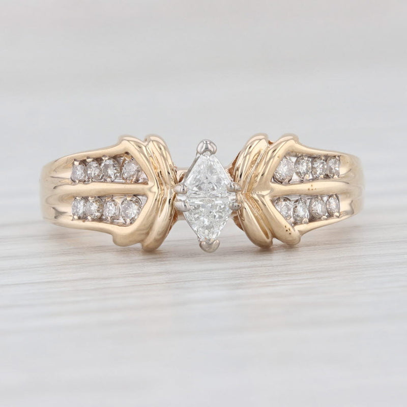 Light Gray 0.50ctw Diamond Engagement Ring 14k Yellow Gold Size 8.25Trillion Marquise