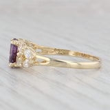 1.43ctw Purple White Cubic Zirconia Ring 14k Yellow Gold Size 10.25