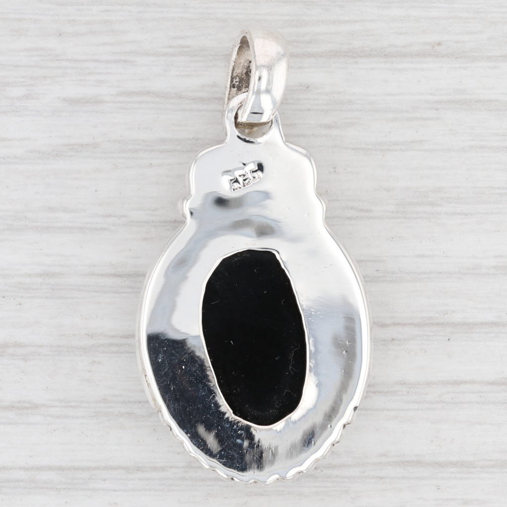 Light Gray New Onyx Statement Pendant 925 Sterling Silver B12751