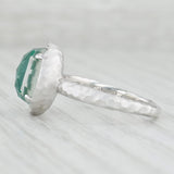 Light Gray Gabriel & Co Green Chalcedony Solitaire Ring Hammered Sterling Silver Size 7