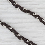 New Tags Nina Nguyen Druzy Quartz Cordelia Necklace Woven Dark Brown Leather