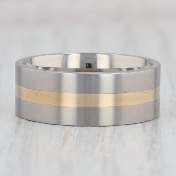 Gray New 2-Toned Titanium Ring Size 8 3/4 Wedding Band